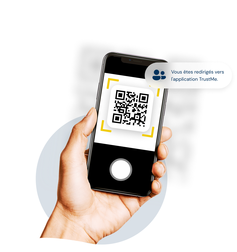 Vous êtes redirigés vers l'app TrustMe.